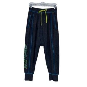Zumba Baggy Pants Lounge Athleisure Dancing Stretchy Pockets Neon Gray Small EUC